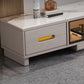 Modern Stone TV Media Stand Enclosed Storage TV Stand Console with Drawers