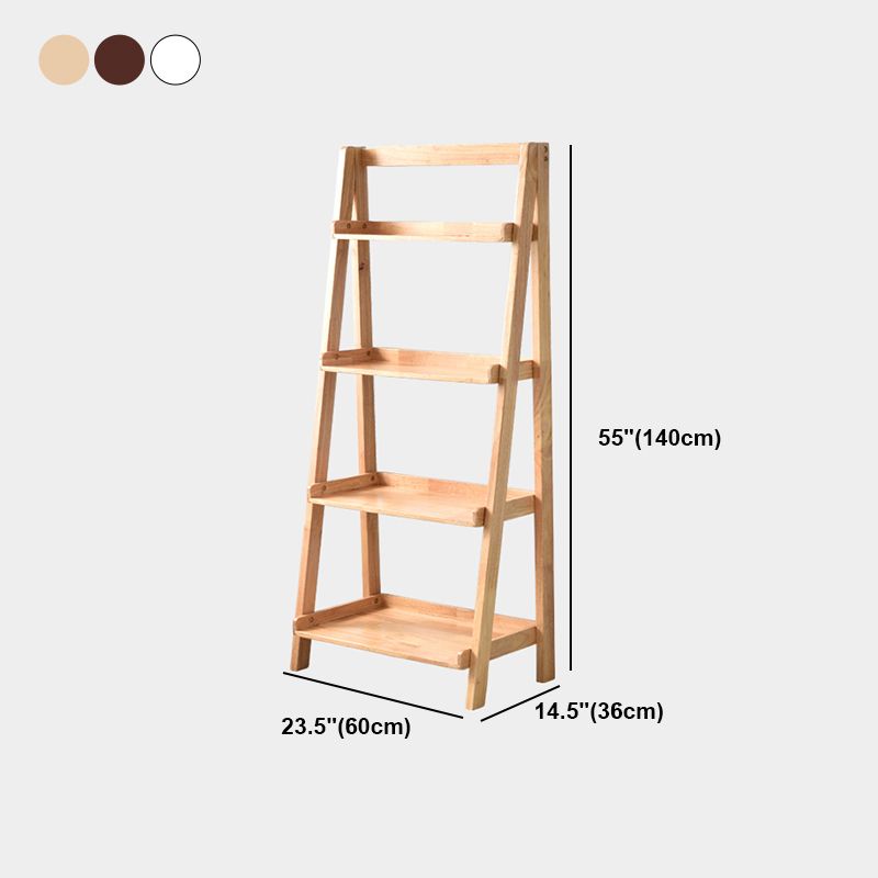 4-shelf Rubber Wood Ladder Bookshelf Modern Vertical Bookshelf for Home Clearhalo 'Bookcases' 'furn' 'furn_bookcases' 'Furniture' 'furniture_bookcases' 'kitchen' 'kitchen_bookcases' 'Living Room Furniture' 'Office Furniture' 1200x1200_d9a9fce3-1603-4436-a441-df2992723ce5