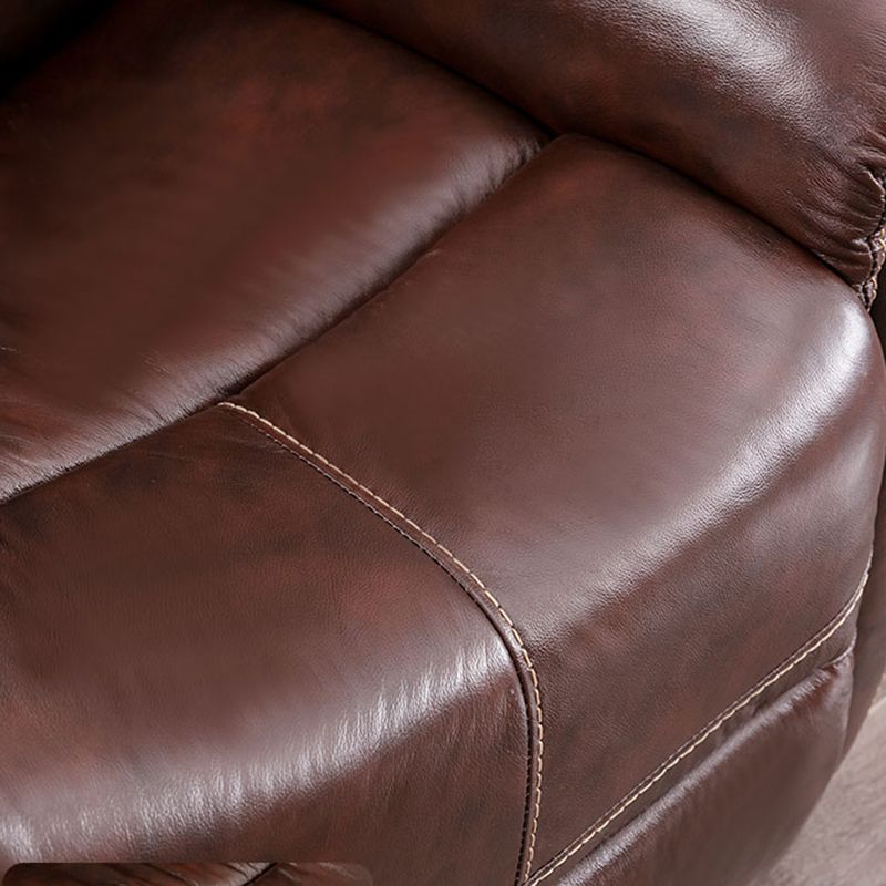 Swivel Rocker Metal Frame Standaard Recliner vaste kleur Lederen Recliner stoel