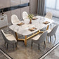Moderne marmeren bovenste dinerset rechthoek 1/2/5/6/7 stukken eetkamer tafel set