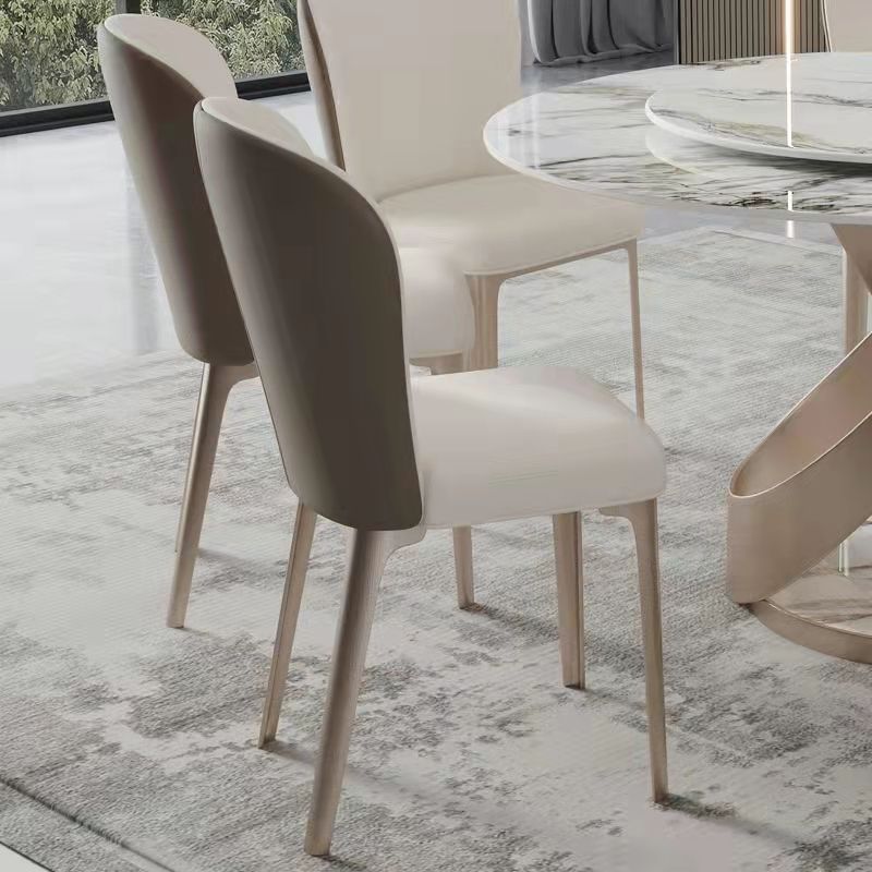 Scandinavian Luxury Armless Solid Back Chairs Leather Dining Chairs for Kitchen Clearhalo ' kitchen&dining_furn' 'Dining Chairs' 'Dining Tables & Seating' 'dining_chair' 'furn' 'furn_dining_chair' 'Furniture' 'furniture_dining_chair' 'Kitchen & Dining Furniture' 'kitchen' 1200x1200_d9b0800f-6761-42a2-bae4-6506e9bf1f26