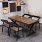 Industrial 1/4/5 Pieces Dining Set Rectangle Pine Wood Dining Table for Dining Room