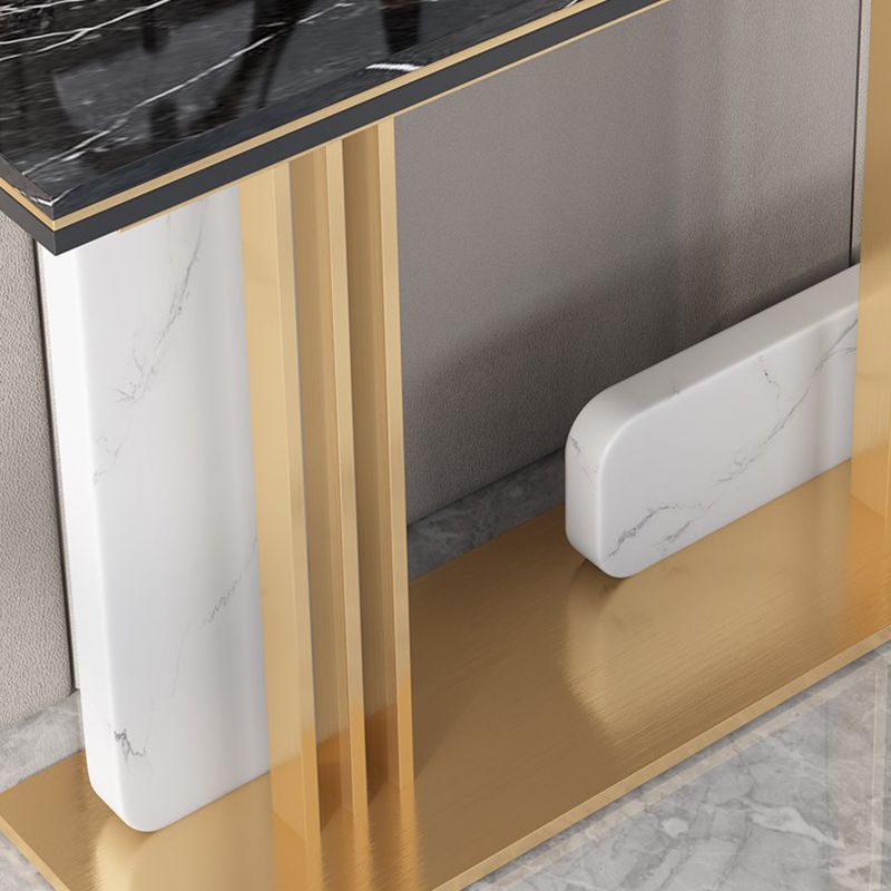 Console rettangolo in marmo glam Tabella 1-scaffale 31,5 "tavolo di accento alto