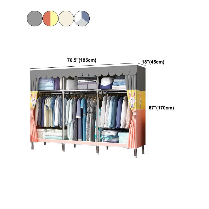 Contemporary Wardrobe Armoire Metal Wardrobe Closet for Bedroom Clearhalo 'Armoires & Wardrobes' 'armoires_wardrobes' 'Bedroom Furniture' 'furn' 'furn_armoires_wardrobes' 'Furniture' 1200x1200_d9b1c878-7035-4c8e-ae0f-f6209ac69f29