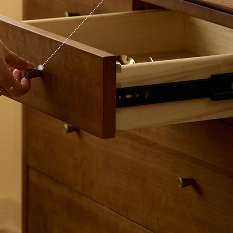 45.3" Tall Wood 1 - Door Accent Cabinet, 4 - Drawer Storage Cabinet Brown