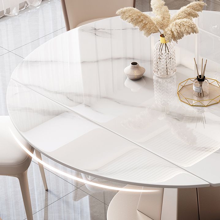 Mesa de piedra sinterizada mesa de comedor de pedestal para la cena de cocina en casa