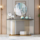 Glam Accent Table Rectangle Stone Console Table , 12.5 inch Wide