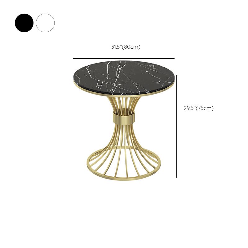 Contemporary Marble Top Dining Table Set 1/3/4/5 Pieces Round Dinette Set