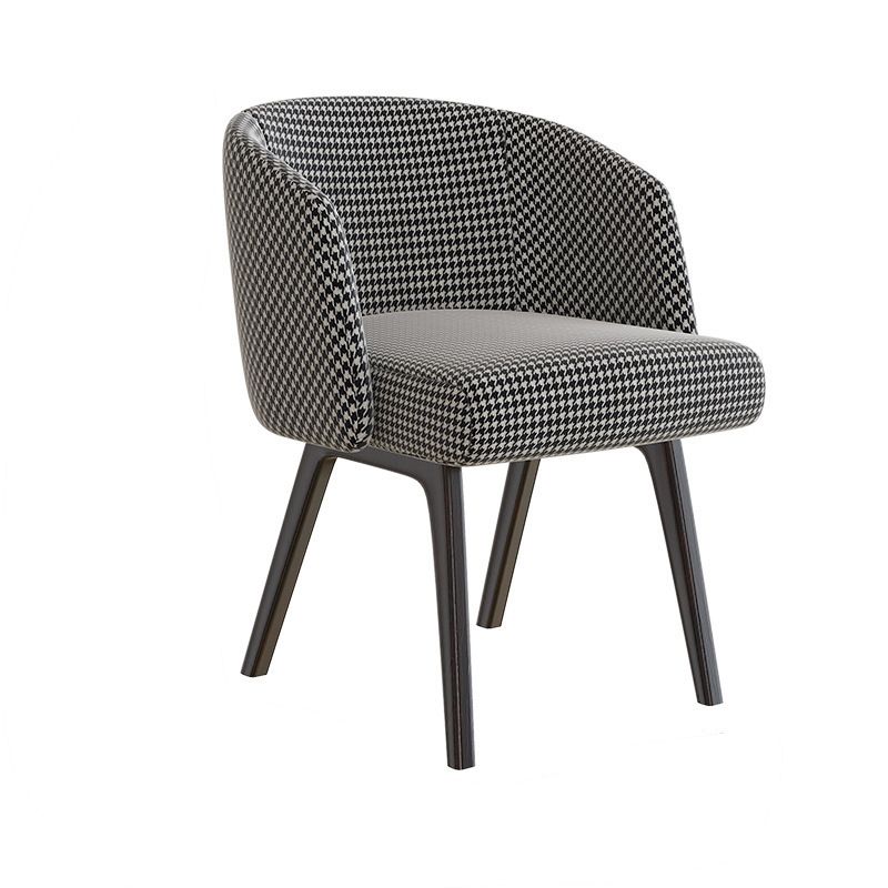 Sedia a braccio da pranzo in cucina contemporanea sedia imbottita con gambe in legno