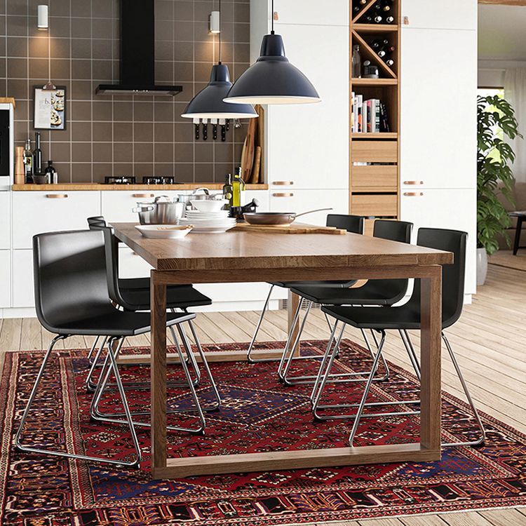 Solid Wood Contemporary Rectangular Dining Table Wood Top Table with Sled Base Clearhalo ' dining_table' 'Dining Tables & Seating' 'Dining Tables' 'furn' 'furn_dining_table' 'Furniture' 'furniture_dining_table' 'Kitchen & Dining Furniture' 'kitchen&dining_furn' 'kitchen' 'kitchen_dining_table' 1200x1200_d9b68805-b927-4998-97fc-fbdef6513f81