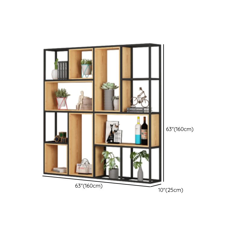Natural Standard Bookcase Industrial Wooden Open Back Bookshelf Clearhalo 'Bookcases' 'furn' 'furn_bookcases' 'Furniture' 'Office Furniture' 1200x1200_d9b6a9d9-3e31-4a16-9c14-3f7c495e26e3
