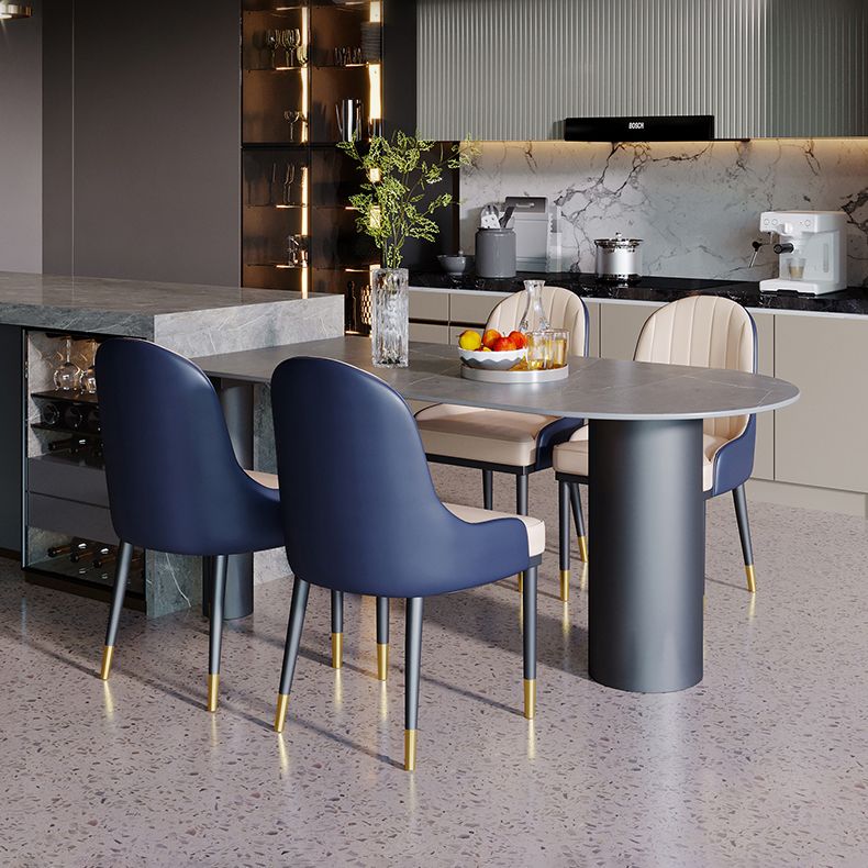 Modern Style Dining Table Sintered Stone Dining Table with Black Frame for Kitchen Clearhalo ' dining_table' 'Dining Tables & Seating' 'Dining Tables' 'furn' 'furn_dining_table' 'Furniture' 'furniture_dining_table' 'Kitchen & Dining Furniture' 'kitchen&dining_furn' 'kitchen' 'kitchen_dining_table' 1200x1200_d9b765c4-d5ae-41f0-afff-85d47a1c8962