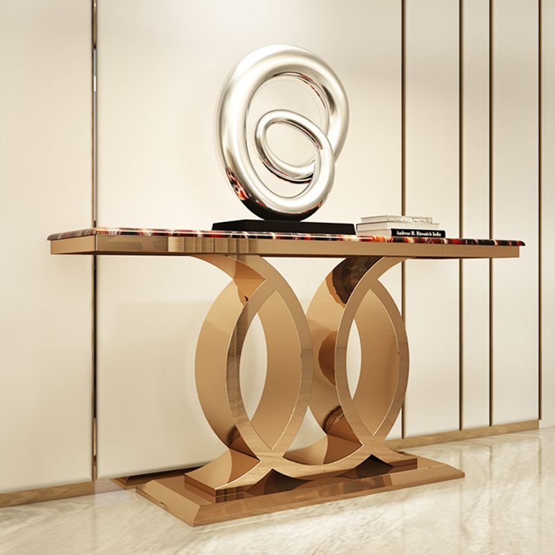 Tavolo console in marmo glam rettangolo 16 "w tavolo accento per sala
