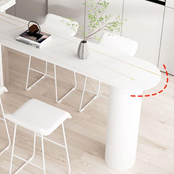 Modern Iron Bar Dining Table with Stone Top Indoor Bistro Table Fixed Table Clearhalo 'Bar Furniture' 'Bar Tables' 'bar_tables' 'furn' 'furn_bar_tables' 'Furniture' 'furniture_bar_tables' 'Kitchen & Dining Furniture' 1200x1200_d9b803da-9dd0-4416-9abc-b1fc38ee8942