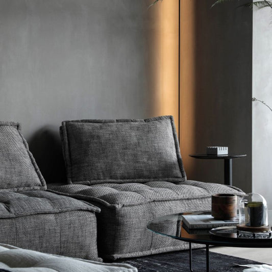 Modern Sofa with Bolster Pillows Armless Settee for Bonus Room