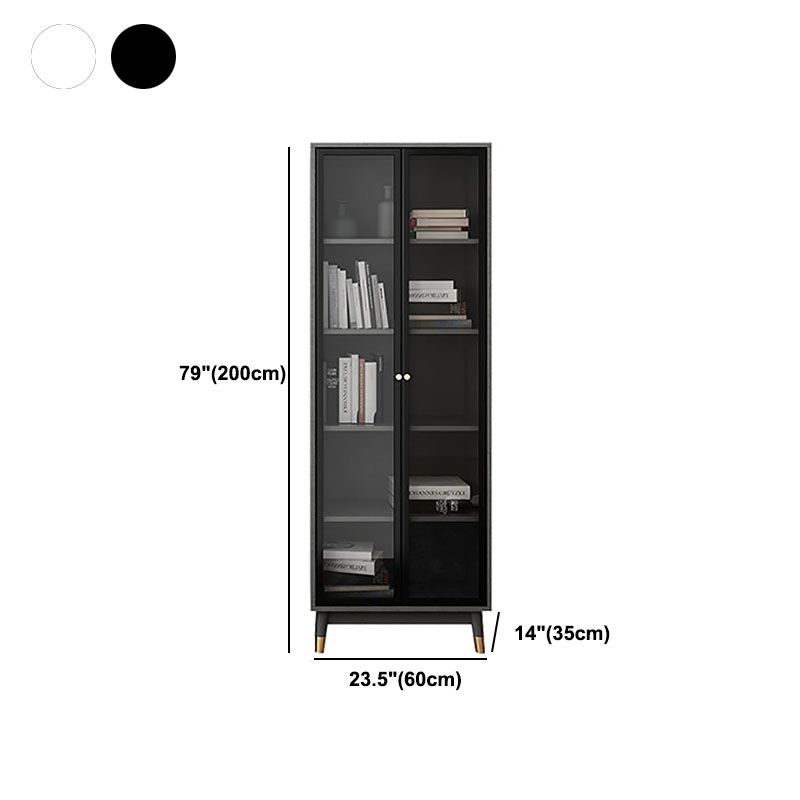 Glam Standard Bookcase Metal Frame Manufactured Wood Shelf Bookshelf with Glass Door Clearhalo 'Bookcases' 'furn' 'furn_bookcases' 'Furniture' 'furniture_bookcases' 'kitchen' 'kitchen_bookcases' 'Living Room Furniture' 'Office Furniture' 1200x1200_d9ba2938-c7fd-4272-acce-a90895350047