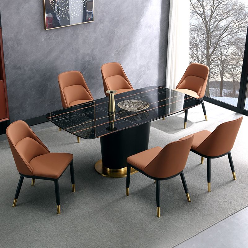 Glam Upholstered Dining Chairs Faux Leather Kitchen Dining Chair in Orange Clearhalo 'Dining Chairs' 'Dining Tables & Seating' 'dining_chair' 'furn' 'furn_dining_chair' 'Furniture' 'Kitchen & Dining Furniture' 1200x1200_d9bad4d9-153f-43cd-9e36-6ea28ce3edf9