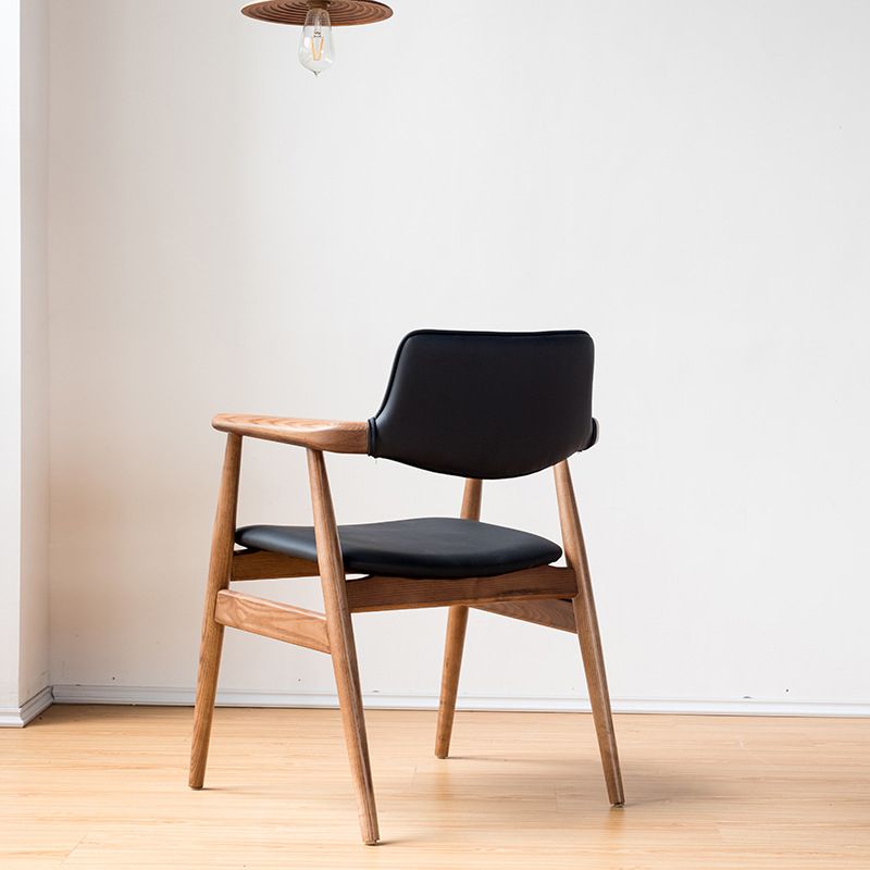 Chaise de bras contemporain en bois ouvert à l'arrière pour salle à manger chaise pour intérieur