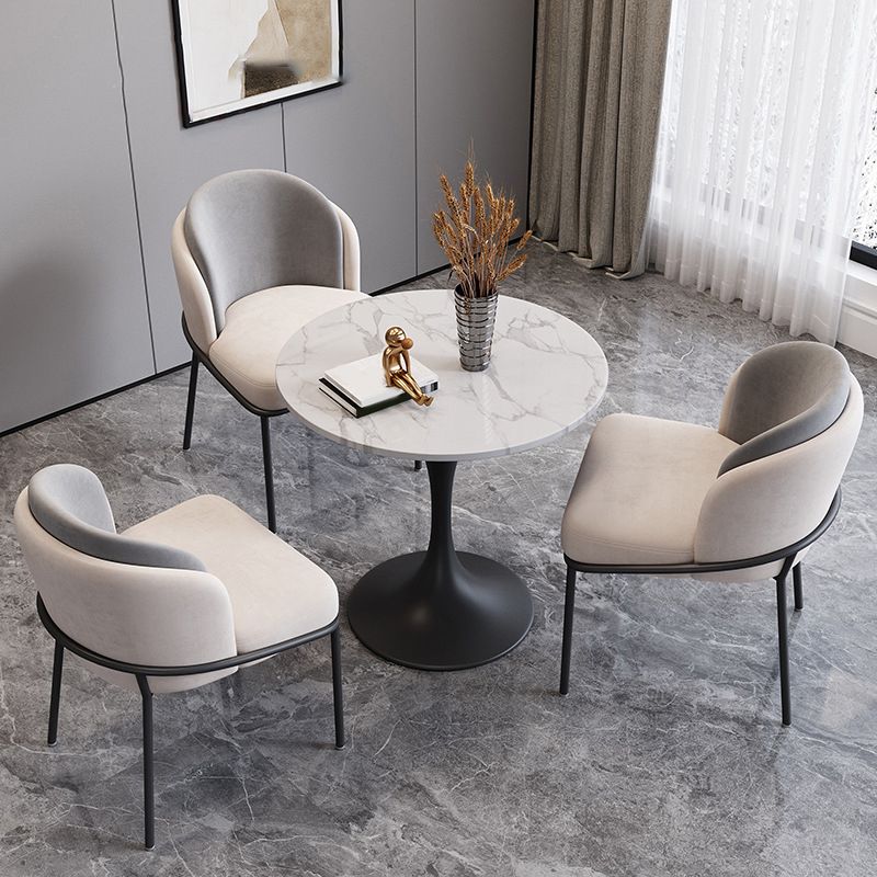 Modern Style Sintered Stone Dining Set Round 1/3/4/5 Pieces Dining Set for Home Use Clearhalo 'Dining Room Sets' 'Dining Tables & Seating' 'dining_room_set' 'furn' 'furn_dining_room_set' 'Furniture' 'Kitchen & Dining Furniture' 1200x1200_d9bcaf8a-9edc-421d-91af-1be375f362c1
