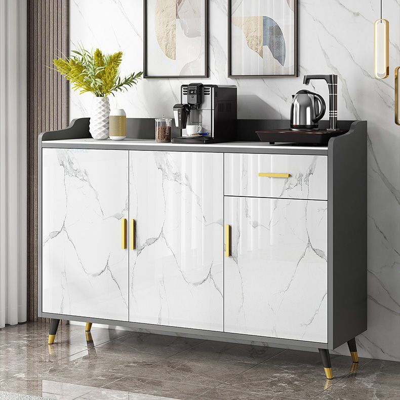 Glam Stone Sideboard Scaffali regolabili per la sala da pranzo Cucina Sideboard