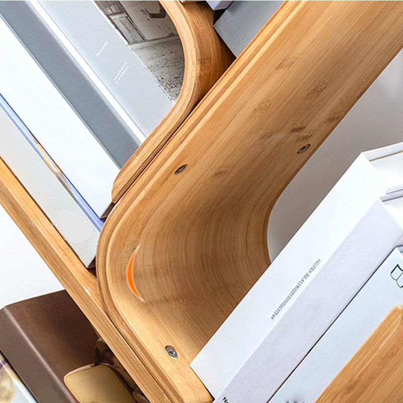 モダンな竹の本棚幾何学的な垂直のオープンシェルフ本棚