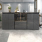 Armoires Glam Dining Buffet Portes en verre de 2 titres Buffet du buffet