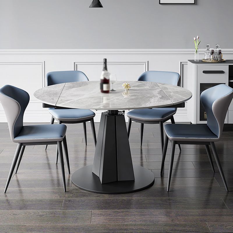 Contemporary Round Dining Table Sintered Stone Dining Table with Pedestal Base Clearhalo ' dining_table' 'Dining Tables & Seating' 'Dining Tables' 'furn' 'furn_dining_table' 'Furniture' 'furniture_dining_table' 'Kitchen & Dining Furniture' 'kitchen&dining_furn' 'kitchen' 'kitchen_dining_table' 1200x1200_d9c0016f-0c95-46bd-9d3d-a6c1ebbb91c8