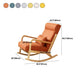 Modern Rocking Accent Chair Solid Fabric Upholstered Wood Frame Rocking Chair with Ottoman