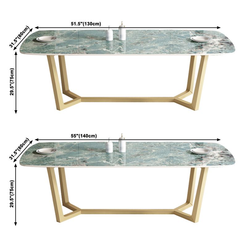 Metal Traditional Luxury Rectangle Indoor Table Sintered Stone Table with Trestle Clearhalo ' dining_table' 'Dining Tables & Seating' 'Dining Tables' 'furn' 'furn_dining_table' 'Furniture' 'furniture_dining_table' 'Kitchen & Dining Furniture' 'kitchen&dining_furn' 'kitchen' 'kitchen_dining_table' 1200x1200_d9c101b0-1be2-4d8a-b8dd-e5daa0d2076c