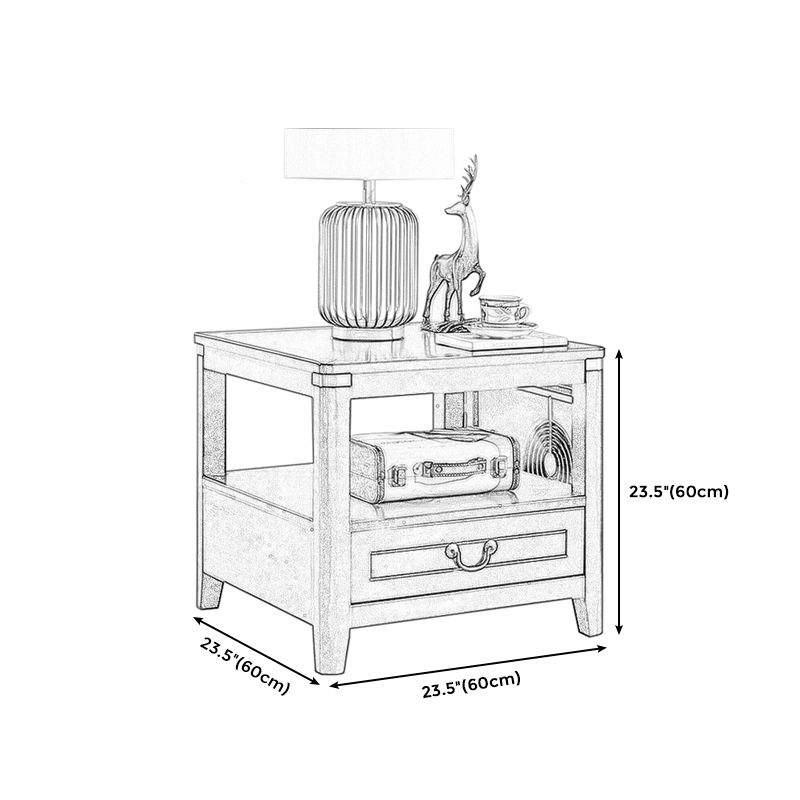 Square Accent Side Table Solid Wood Four-Leg Sofa Side Accent Table Clearhalo 'Coffee & Accent Tables' 'End & Side Tables' 'end_side_table' 'end_side_tables' 'furn' 'furn_end_side_tables' 'Furniture' 'furniture_end_side_table' 'Living Room Furniture' 1200x1200_d9c1ddbf-4c97-4652-9616-041043d5c875