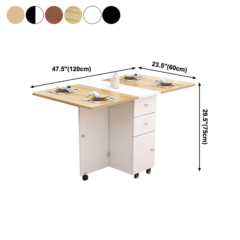 Wood Mid-Century Rectangle Table Wooden Top Table with Drop Leaf Clearhalo ' dining_table' 'Dining Tables & Seating' 'Dining Tables' 'furn' 'furn_dining_table' 'Furniture' 'furniture_dining_table' 'Kitchen & Dining Furniture' 'kitchen&dining_furn' 'kitchen' 'kitchen_dining_table' 1200x1200_d9c3f48f-b20a-49b8-a6b8-dd243027f3fe