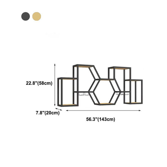 Modern Style Bookcase Wall Mounted Metal Bookshelf for Home Office
