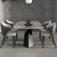 Modern Style Sintered Stone Dining Table with White Table and Pedestal Base for Home Use Clearhalo 'Dining Room Sets' 'Dining Tables & Seating' 'dining_room_set' 'furn' 'furn_dining_room_set' 'Furniture' 'furniture_dining_room_set' 'Kitchen & Dining Furniture' 'kitchen&dining_furn' 'kitchen' 1200x1200_d9c6fa6a-a2ee-4606-97f5-b673361f37aa