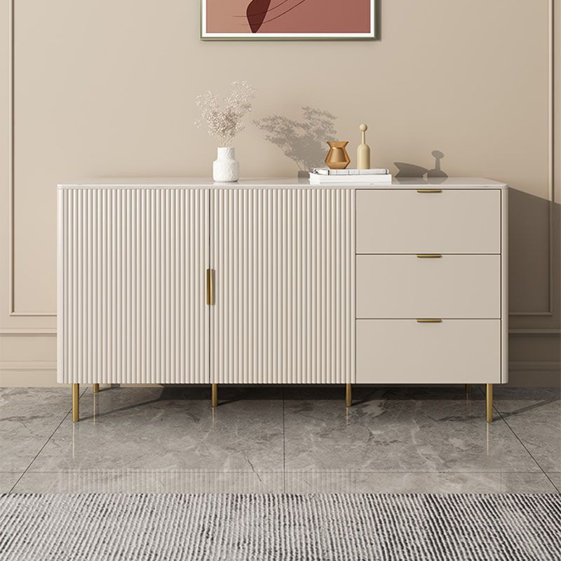 Moderner Stil weißer Sideboard Tabelle 33,5 "Hochbuffet mit Schubladenspeichern
