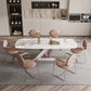 Nordic Glam Style 1/4/5/7 Pieces Dining Sintered Stone Dining Table Set with Metal Legs Clearhalo 'Dining Room Sets' 'Dining Tables & Seating' 'dining_room_set' 'furn' 'furn_dining_room_set' 'Furniture' 'furniture_dining_room_set' 'Kitchen & Dining Furniture' 1200x1200_d9cb8823-2507-4010-8314-85f0678214bd