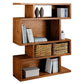 Geometric Closed Back Bookshelf Contemporary Wood Bookcase with Shelves Clearhalo 'Bookcases' 'furn' 'furn_bookcases' 'Furniture' 'Office Furniture' 1200x1200_d9cd305c-1231-44cc-9cab-e39fc3c9a801