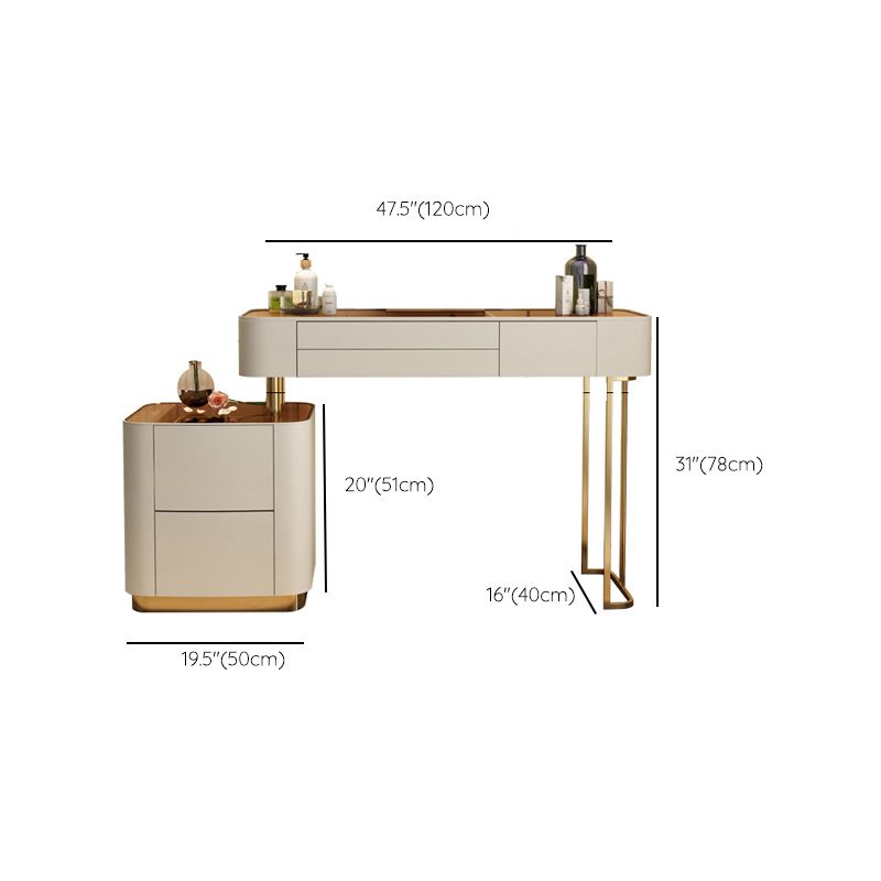 Tavoli da vanità contemporanei 5 cassetti vetro top -trucco da banco vanità