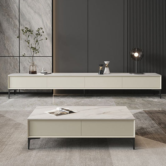 Console media contemporanea pietra TV in stoccaggio chiuso per soggiorno