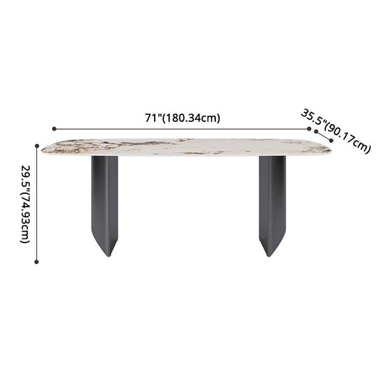 Modern Style Sintered Stone Dining Table with Rectangle Shape Standard Height Table for Home Use Clearhalo 'Dining Room Sets' 'Dining Tables & Seating' 'dining_room_set' 'furn' 'furn_dining_room_set' 'Furniture' 'furniture_dining_room_set' 'Kitchen & Dining Furniture' 'kitchen&dining_furn' 'kitchen' 1200x1200_d9cee5dc-ac92-466a-b8fa-849fcde2720b