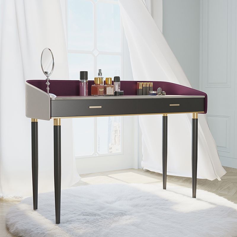 Solid Wood Vanity Luxurious Stone Top Dressing Table in Purple Clearhalo 'Bedroom Furniture' 'furn' 'furn_makeup_vanities' 'Furniture' 'Makeup Vanities' 'makeup_vanities' 1200x1200_d9cf831f-a7e3-4b7e-b34d-6686f6b50352