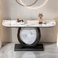 Stone Half Moon Accent Table 1-shelf 31.5" Tall Console Table for Hall Clearhalo 'Console Tables' 'console_tables' 'Entry & Mudroom Furniture' 'furn' 'furn_console_tables' 'Furniture' 1200x1200_d9d03563-b229-4138-96a8-1b2b51a0cf63