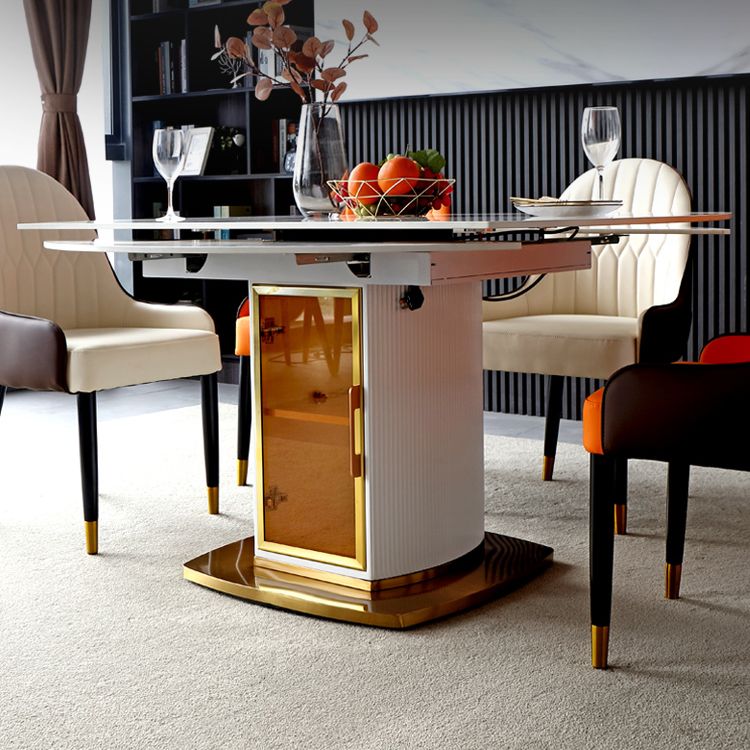 Round Pedestal Dinner Table Traditional Luxury Drop-Leaf Dining Table for Indoor Clearhalo ' dining_table' 'Dining Tables & Seating' 'Dining Tables' 'furn' 'furn_dining_table' 'Furniture' 'furniture_dining_table' 'Kitchen & Dining Furniture' 'kitchen&dining_furn' 'kitchen' 'kitchen_dining_table' 1200x1200_d9d0eadb-a871-44d5-a32c-3b8b5d8e089d