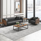 Modern Faux Leather Sofa Tuxedo Arm Tight Back Sofa in Grey/black Clearhalo 'furn' 'furn_sofas' 'Furniture' 'Living Room Furniture' 'Sofa' 'sofas' 1200x1200_d9d18a1d-c67d-4ba2-b5a6-31931bbe4c13