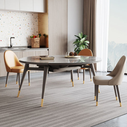 現代の焼結石テーブルラウンドテーブルセット1/4/5/7ピースダイニングセット