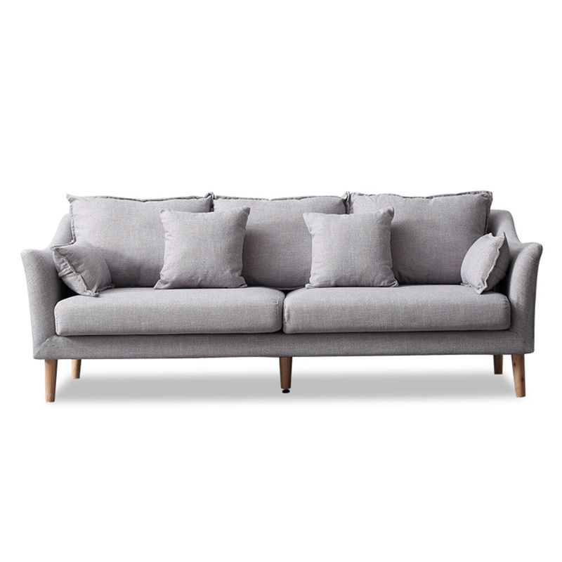 Modern Fabric Stationary Sofa 1/3-seat Flared Arm Sofa in Grey Clearhalo 'furn' 'furn_sofas' 'Furniture' 'Living Room Furniture' 'Sofa' 'sofas' 1200x1200_d9d3460a-eb39-42ff-bcc8-1d4eb4797ac5