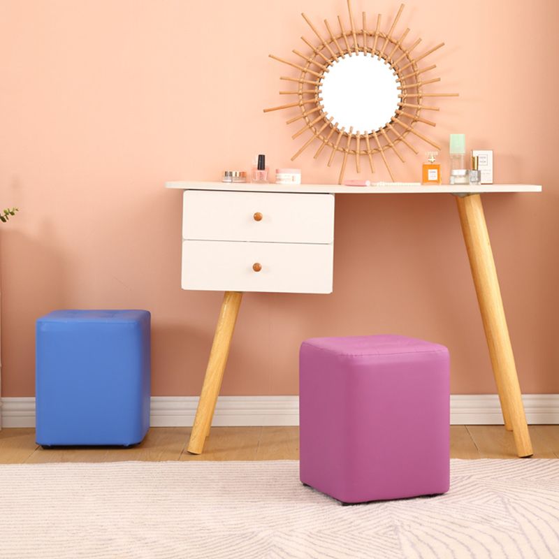 Mid-Century Modern Pouf Ottoman PU Leather Upholstered Tufted Solid Color Square Ottoman Clearhalo 'furn' 'furn_ottomans_poufs' 'Furniture' 'Living Room Furniture' 'Ottomans & Poufs' 'ottomans_poufs' 1200x1200_d9d357f7-8f4b-49b2-9c5b-d083f952a83c