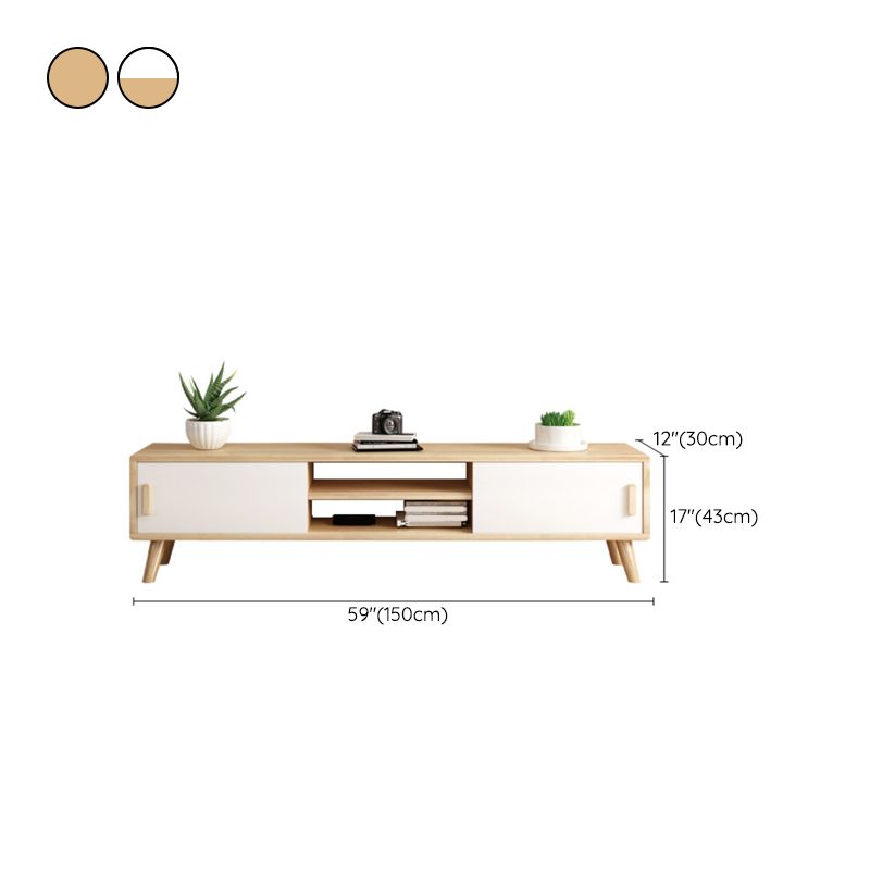 Scandinavian Wood TV Stand Console Open Shelving TV Media Stand for Living Room Clearhalo 'furn' 'furn_tv_stands_entertainment_centers' 'Furniture' 'Living Room Furniture' 'TV Stands & Entertainment Centers' 'TV Stands & Media Storage Furniture' 'tv_stands_entertainment_centers' 1200x1200_d9d439b0-a5db-40d0-90c0-552652127227