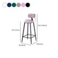 Modern Armless Backrest Counter Stool Iron Cafe Bar Stool with Velvet Cushion and Pedal Clearhalo 'Bar Furniture' 'Bar Stools' 'bar_stools' 'furn' 'furn_bar_stools' 'furniture_bar_stools' 'Kitchen & Dining Furniture' 'kitchen&dining_furn' 'kitchen' 'kitchen_furn' Furniture' 1200x1200_d9d5dd94-9ee4-4bc2-9352-5668db489bb6