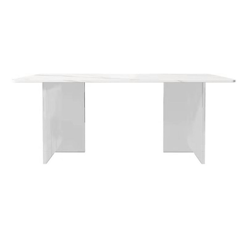 Stone Top Dining Table Contemporary Rectangle Dining Table with Double Pedestal Base Clearhalo ' dining_table' 'Dining Tables & Seating' 'Dining Tables' 'furn' 'furn_dining_table' 'Furniture' 'furniture_dining_table' 'Kitchen & Dining Furniture' 'kitchen&dining_furn' 'kitchen' 'kitchen_dining_table' 1200x1200_d9d68f01-9475-4056-8550-3cc1487ca822