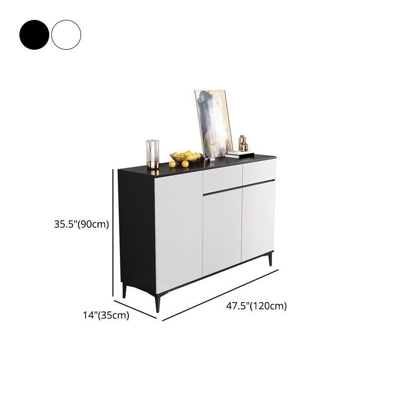 Modern Marble Sideboard Table 2-Drawer 80-inch Sideboard in White Clearhalo 'buffet_sideboard' 'Buffets & Sideboards' 'furn' 'furn_buffet_sideboard' 'Furniture' 'furniture_buffet_sideboard' 'Kitchen & Dining Furniture' 1200x1200_d9d6f8af-c442-4fe7-8204-a411be5cc95b
